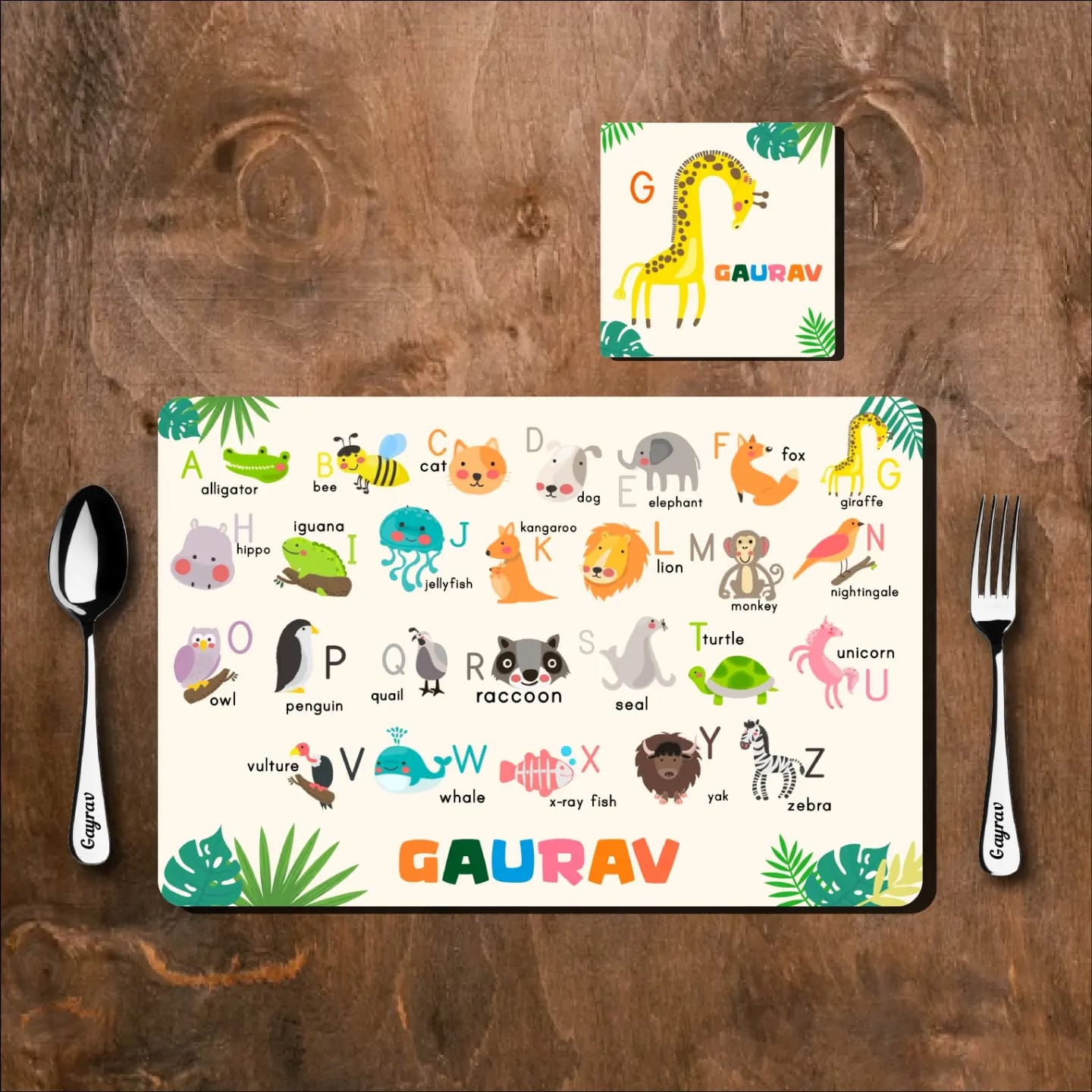 Mat Coaster Set - Learning Alphabet