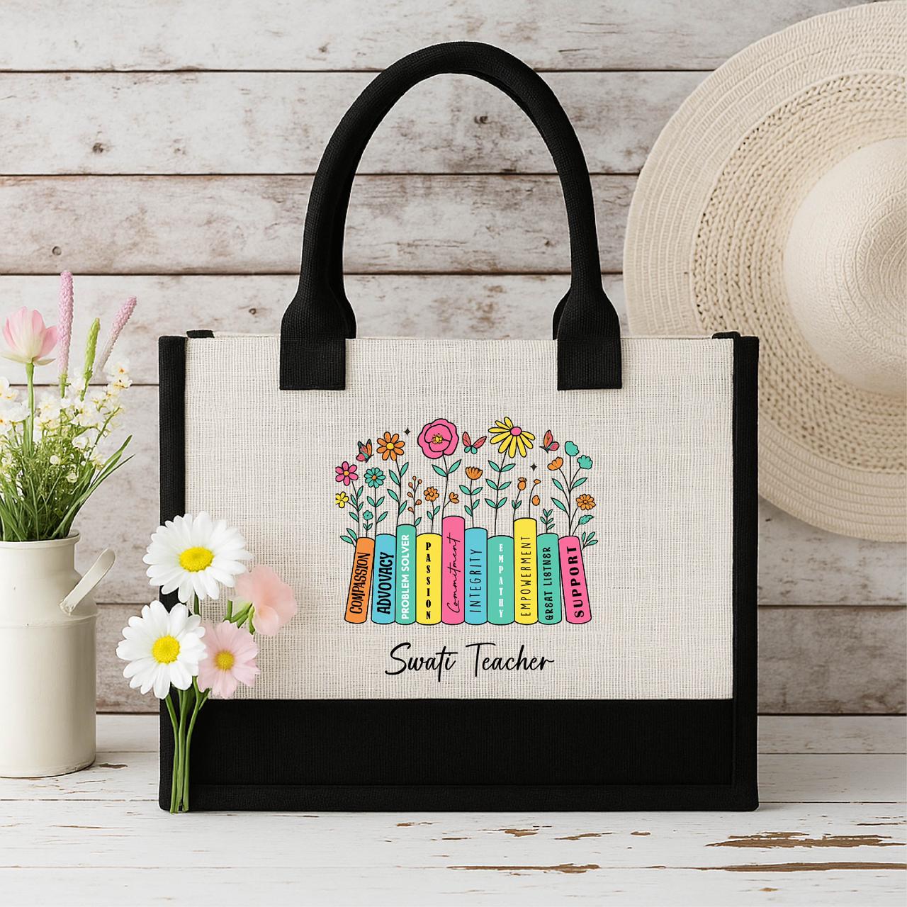 Jute Bag- Dual Color - Book