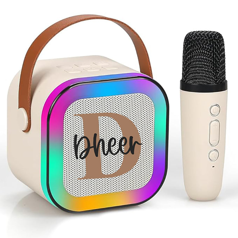 Wireless Karoke Speakers with Mic - Cream
