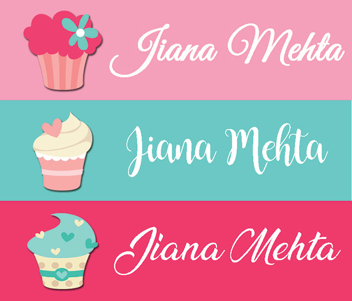 Waterproof Name Stickers ( Set Of 84) - Cupcake