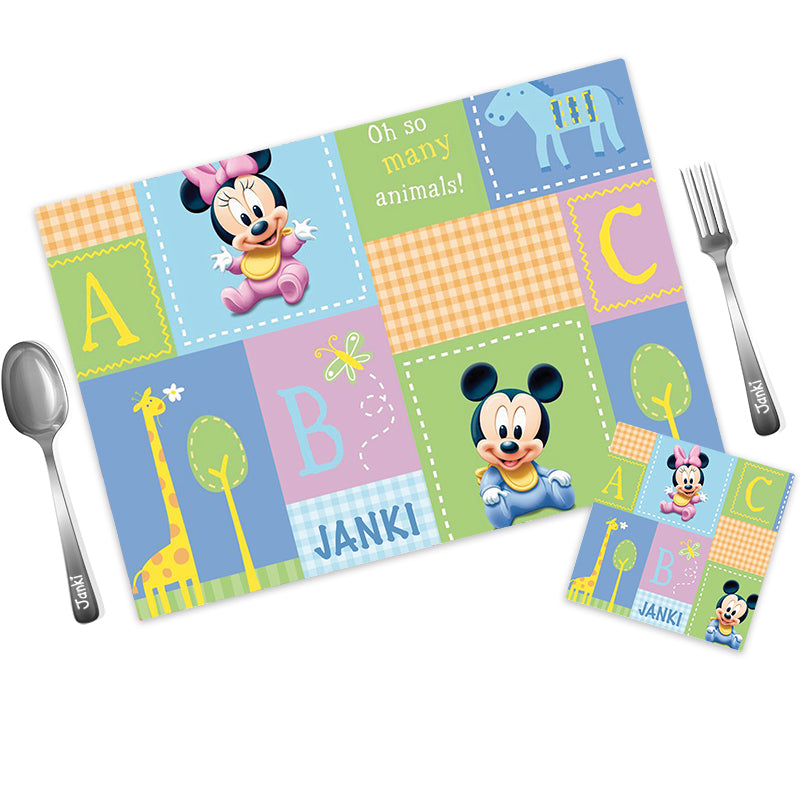 Mat Coaster Set - Mickey Minnie