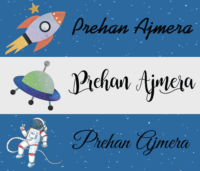 Waterproof Name Stickers ( Set Of 84) - Space