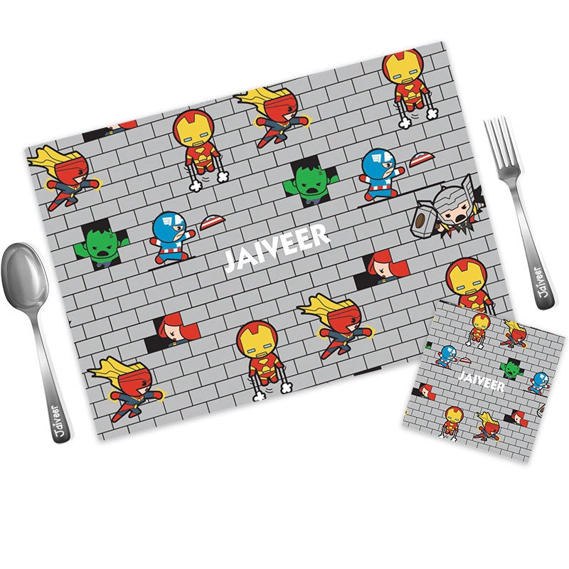 Mat Coaster Set - Superhero