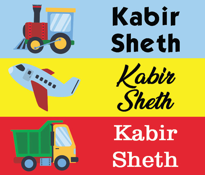 Waterproof Name Stickers ( Set Of 84) - Transport