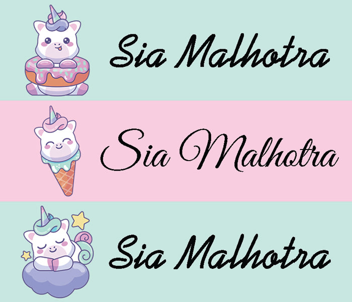 Waterproof Name Stickers ( Set Of 84) - Unicorn