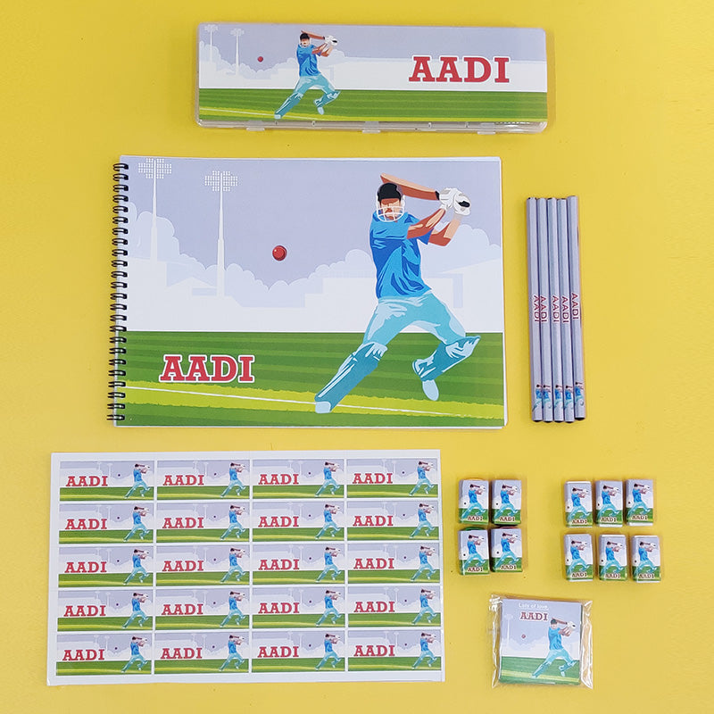Personalized stationery set - cricket