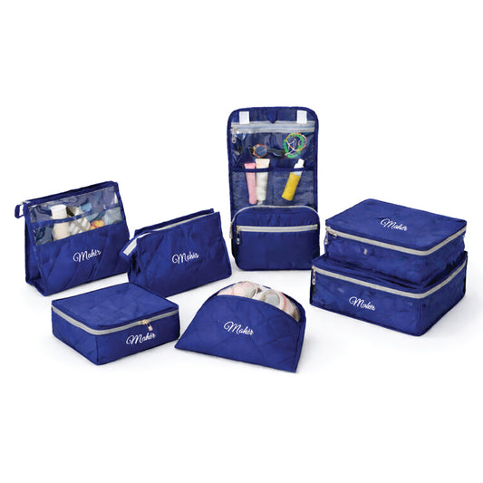 Complete travel set- 7 piece set - Navy Blue