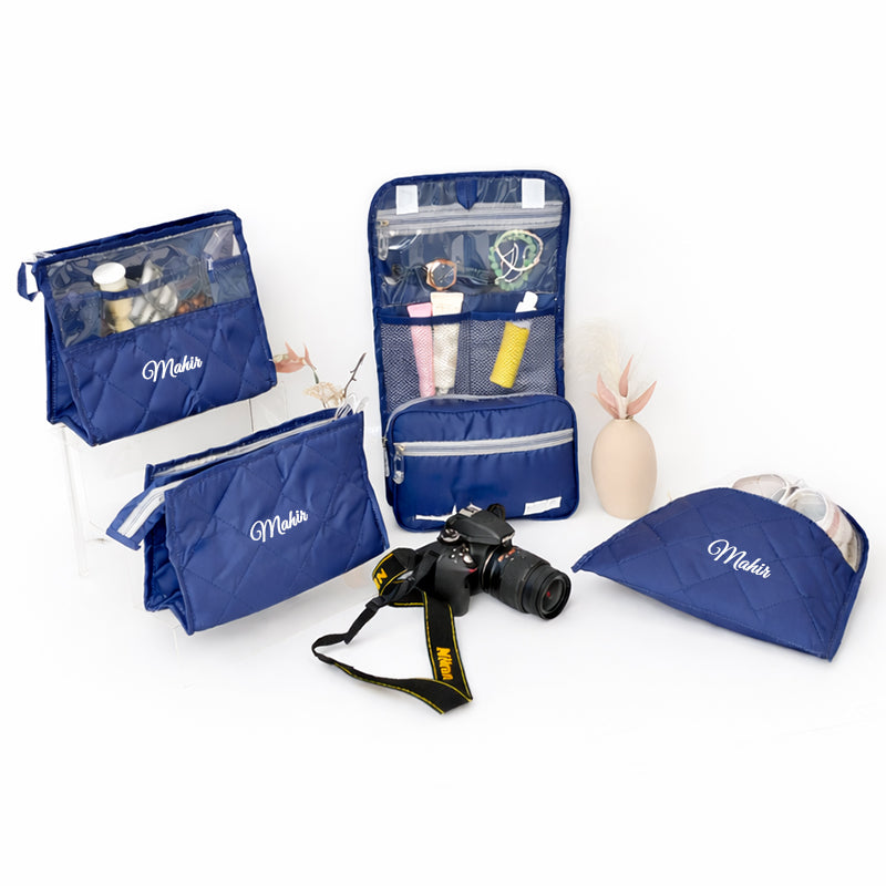 Complete travel set- 7 piece set - Navy Blue