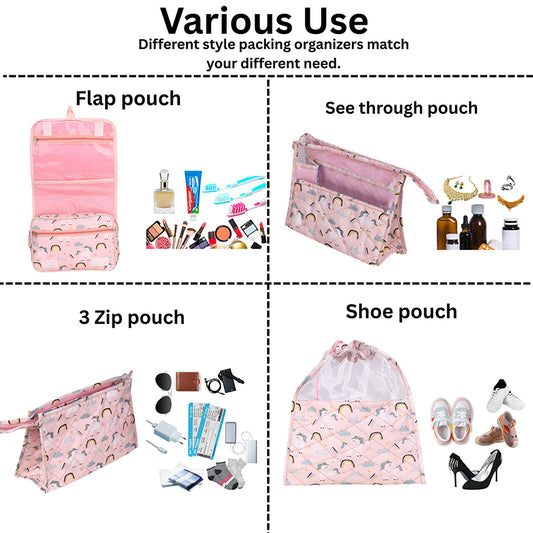 Multi Use Pouch Set- 4 Piece Set - Unicorn