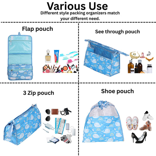 Multi Use Pouch Set- 4 Piece Set - Whale