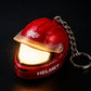 Helmet keychain with flashlight