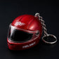 Helmet keychain with flashlight