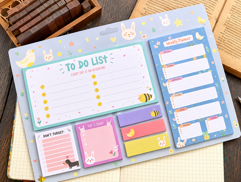 Sticky note Weekly Planner with To do List
