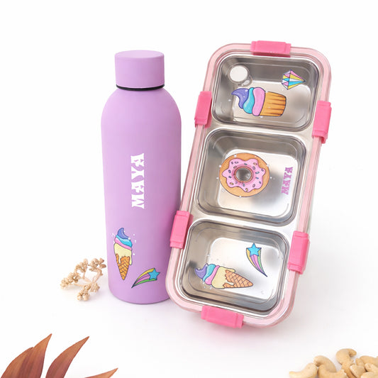 Bottle Tiffin Combo -  Cupcake