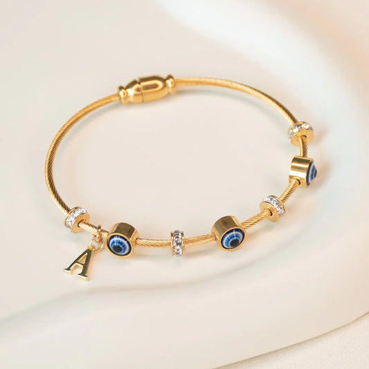 Evil Eye Initial Bracelet