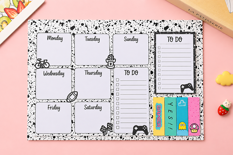 Sticky note Weekly Planner with To do List