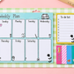 Sticky note Weekly Planner with To do List