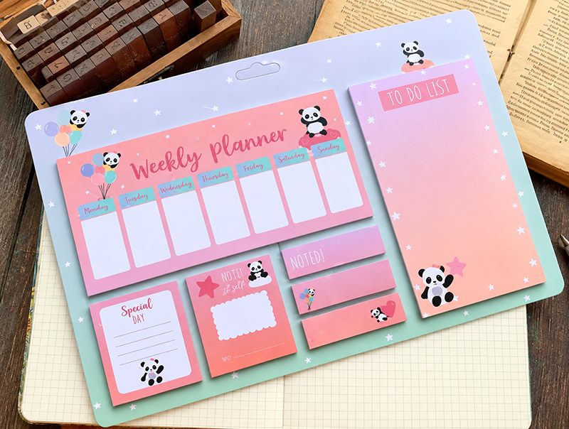 Sticky note Weekly Planner with To do List