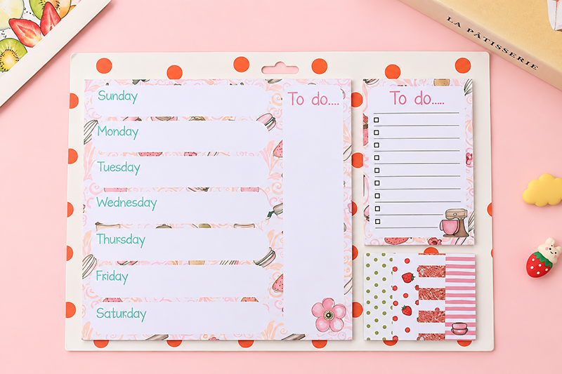 Sticky note Weekly Planner with To do List