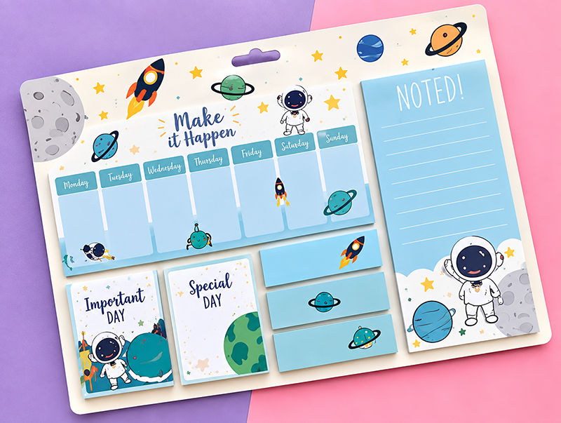 Sticky note Weekly Planner with To do List