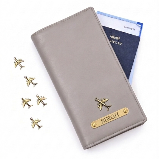 Family Travel Organizer- for 4 passports - Grey