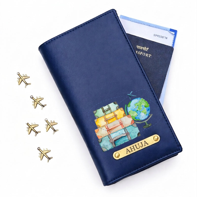Family Travel Organizer- for 4 passports - Globe