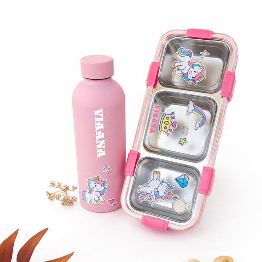 Bottle Tiffin Combo - Unicorn